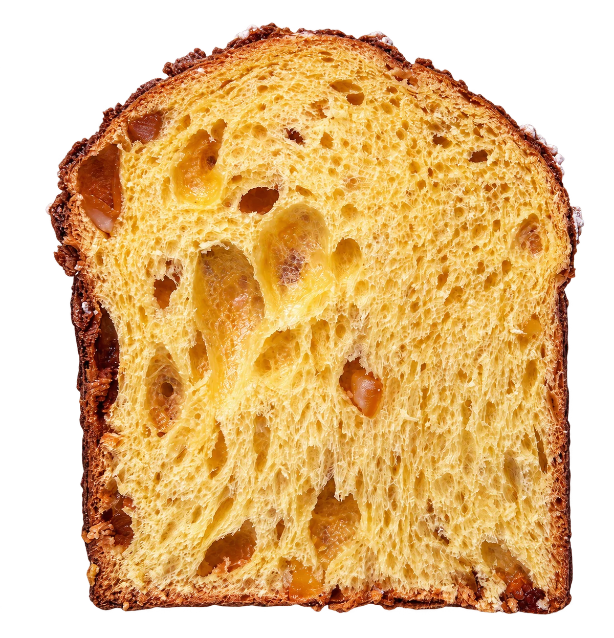 Panettone Chocolate Blanco, Limón y Jengibre artesano — corte interior